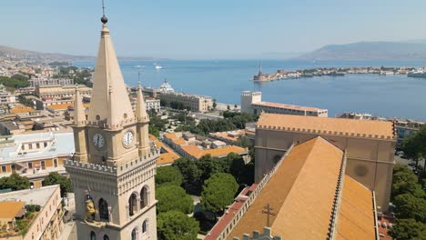 Aerial-Pullback-Reveals-Messina-Cathedral-in-Sicily