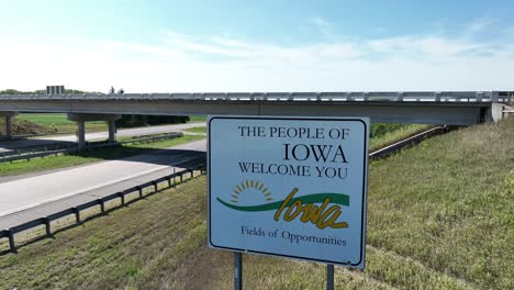 Welcome-to-Iowa-state-road-sign