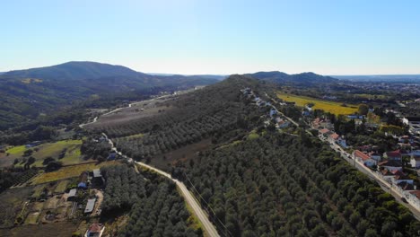 Drone-shot-of-the-ridges-in-Palmela-area-in-Portugal