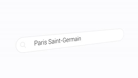 Typing-Paris-Saint-Germain-In-The-Search-Bar