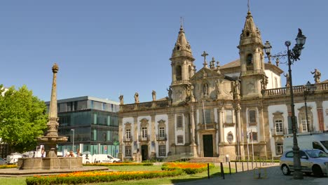 Majestätische-Architektur-Der-Kirche-San-Marcos-In-Braga,-Portugal
