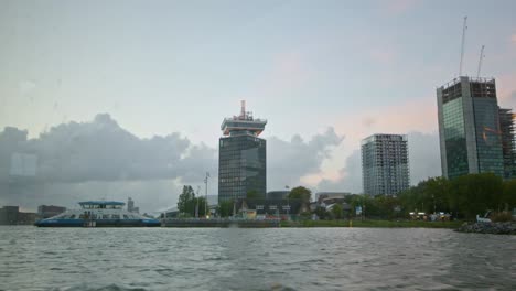 A-View-Of-Adam-Tower-Seen-From-The-IJ-River-On-Amsterdam-Downtown-In-Netherlands