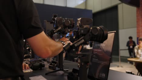 DJI-booth-at-IFA-2023-showing-its-new-Ronin-line-the-3-axis-gimbal-stabilizers