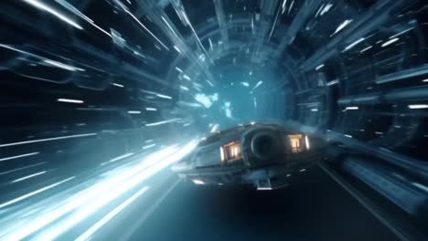 Spaceship-traveling-through-hyperspace-in-the-galaxy