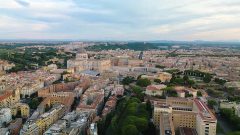 Forward-Drone-Shot-Above-Vatican-City,-Home-of-the-Roman-Catholic-Pope