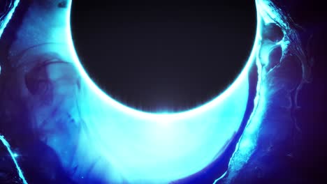 Eclipse-De-órbita-Del-Planeta-En-Nebulosa-Con-Luz-Brillante-En-El-Fondo