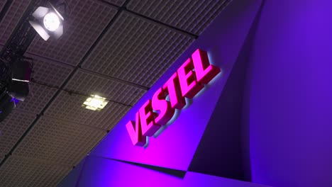 Vestel-logo-backlit-violet-at-IFA-Berlin-2023