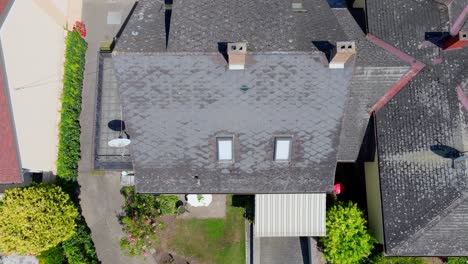 Top-View-Of-A-House-With-Eternit-Roof-And-Chimneys