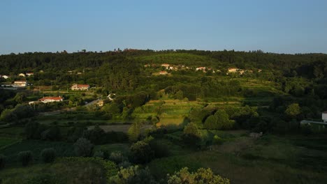 Gorgeous-drone-aerial-footage-of-Portugal-hillside-during-sunset