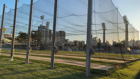 Twilight-cricket-nets-during-the-Off-season-at-the-WACA,-Perth-Western-Australia