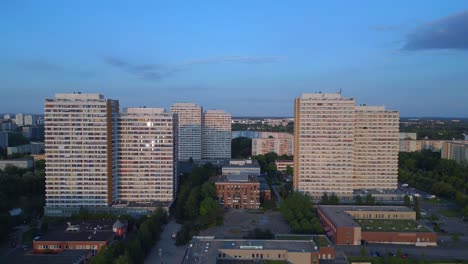 Lovely-aerial-top-view-flight-prefabricated-housing-complex,-Panel-system-building-Berlin-Marzahn-Germany-Europe-summer-23