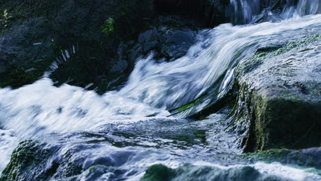 Water-flowing-in-rapids,-close-up