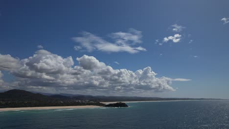 Panoramic-View-Of-Norries-Headland-At-Cabarita-In-New-South-Wales,-Australia---aerial-shot