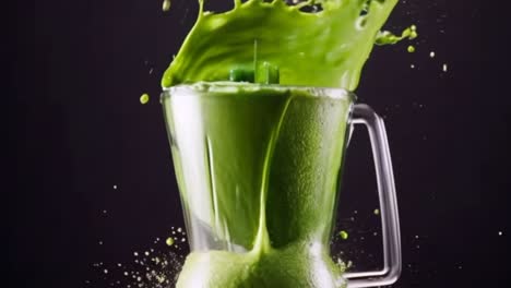 Green-smoothie-juice-splashing-out-of-blender