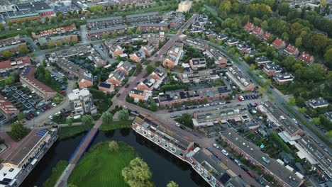 Drone-slowly-flying-over-a-middle-class-neighborhood-in-a-small-town