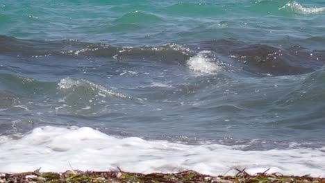 Zoomed-in-footage-of-waves-of-polluted-sea