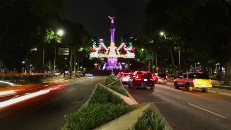 ángel-De-La-Independencia-En-La-Ciudad-De-México,-Time-lapse