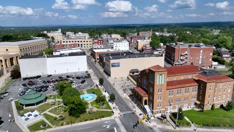 beckley-west-virginia-aerial-orbit,-small-town-usa