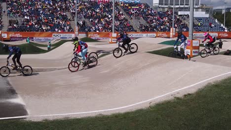 Slow-motion-of-female-riders-competing-at-the-UCI-Cycling-World-Championships-2023-BMX-Racing-in-Glasgow