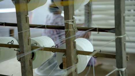 Textile-thread-spinning-traditional-machinery-in-handloom-India-,Kerala