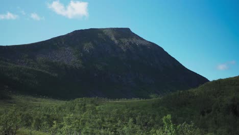 Forested-Mountain-Of-Lonketind-During-Summer-In-Senja-Island,-Norway