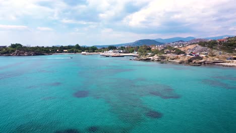 Amazing-turquoise-water-in-the-Agean-coast-of-Attica-Sunio-filmed-by-drone