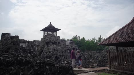 Sunyaragi-Cave-or-Taman-Sari-Guwa-Sunyaragi-is-an-artificial-cave-located-in-Cirebon-City,-where-there-is-a-temple-like-building-called-the-Sunyaragi-Water-Park,-or-Tamansari-Sunyaragi