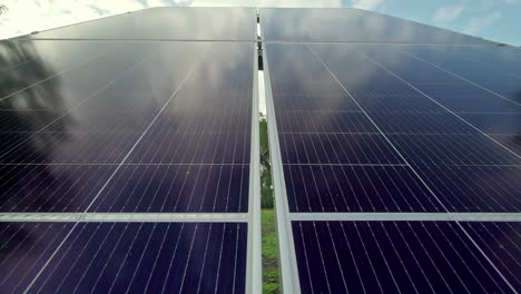 Close-up-over-a-renewable-energy-solar-panel-push-and-tilt