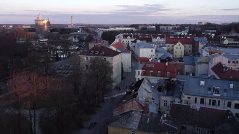 Drone-shot-of-Tartu-during-sunset
