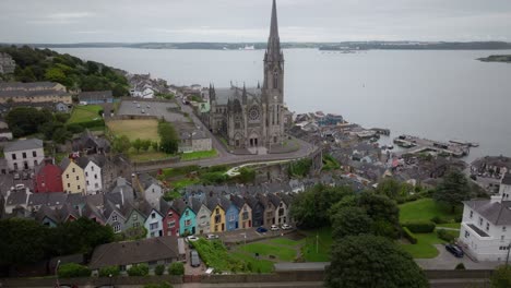 St-Colman’s-Cathedral-Cobh-Aerial-View-Deck-of-Cards-Colourful-Houses