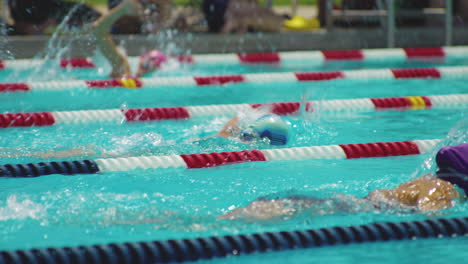 Nadadores-Haciendo-Estilo-Libre-Entre-Carriles-De-Cuerda-Durante-La-Competición-De-Natación
