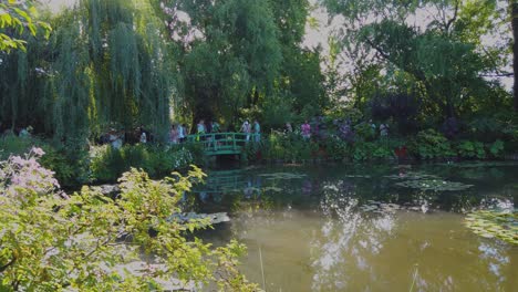 Disfrute-De-Una-Vista-Encantadora-De-Los-Nenúfares-En-El-Estanque-De-Claude-Monet,-Giverny,-Francia