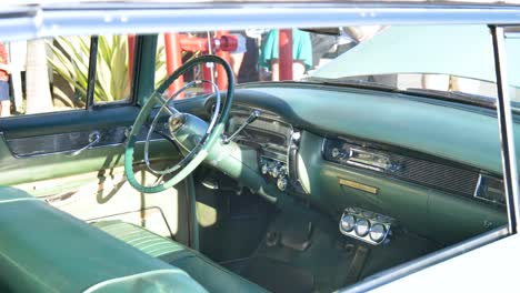 Classic-American-Car-Cadillac-Interior,-Old-Classic-Car,-Muscle-Car-Interior,-1960's-Cadillac