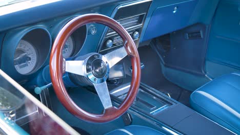 Old-School-Car-Interior-1960's,-Classic-Car,-Vehicle-Dashboard