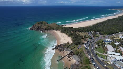 Cabarita-Beach-And-Norries-Head-In-New-South-Wales,-Australia---aerial-drone-shot