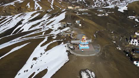 aerial-view-of-famous-landmark-in-Langza-Buddha-Statue-in-kaza-spiti-valley-India