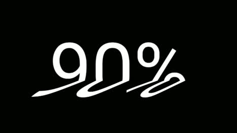 Zahl-Neunzig-Prozent-90-%-Animationsgrafik-Mit-Glitch-Effekt-Auf-Schwarzem-Hintergrund