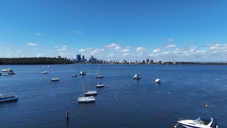 Flying-over-anchored-sailing-yachts-in-Perth-Western-Australia