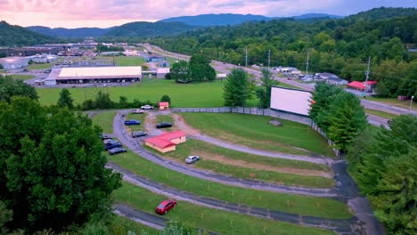 slow-push-over-treetops-into-drive-in-theatre-in-elizabethton-tennessee