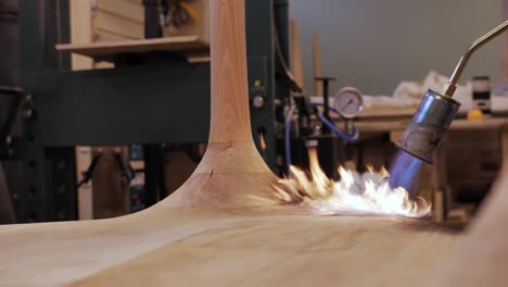 Shot-of-a-burn-wood-finish-with-a-flamethrower