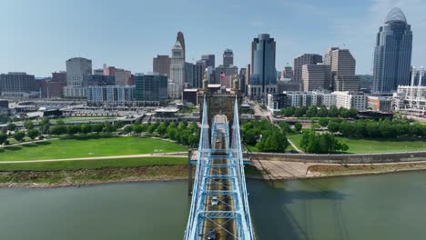 Cincinnati,-Ohio,-Uferpromenade-Und-Skyline