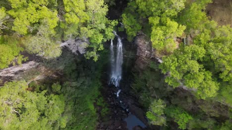 Aerial-view-of-a-waterfall-in-South-America,-capturing-the-natural-beauty-and-grandeur-of-this-cascading-wonder
