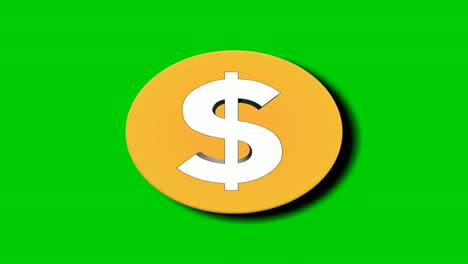 Moneda-De-Dólar-Dinero-Animación-Signo-Símbolo-Gráficos-En-Movimiento-En-Pantalla-Verde