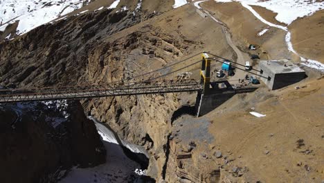 Luftaufnahme-Der-Höchsten-Chicham-Brücke-Asiens-In-Spiti,-Himachal-Pradesh,-Indien