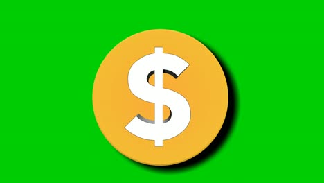 Moving-up-Dollar-coin-money-animation-sign-symbol-motion-graphics-on-green-screen