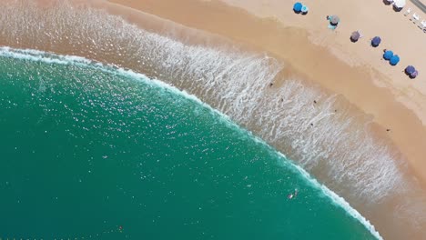 Aerial-top-down-view-over-a-beach-in-Los-Cabos,-Mexico
