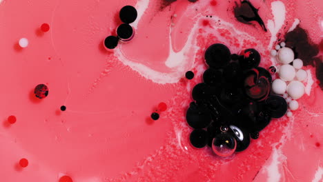 Rote-Und-Cremefarbene-Acrylfarbenmischung,-Abstrakter-Flüssiger-Kunsthintergrund-Mit-Valentinstag-Farbschema