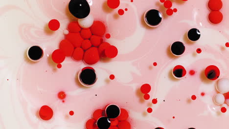 Rote-Und-Cremefarbene-Acrylfarbenmischung,-Abstrakter-Flüssiger-Kunsthintergrund-Mit-Valentinstag-Farbschema