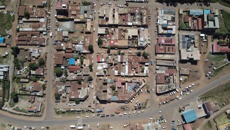 Aerial-top-down-view-on-center-of-Loitokitok-town-in-Southern-Kenya
