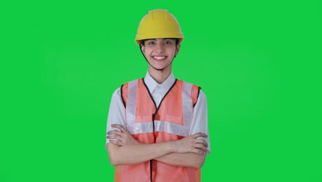 Portrait-of-Happy-Indian-female-architect-Green-screen